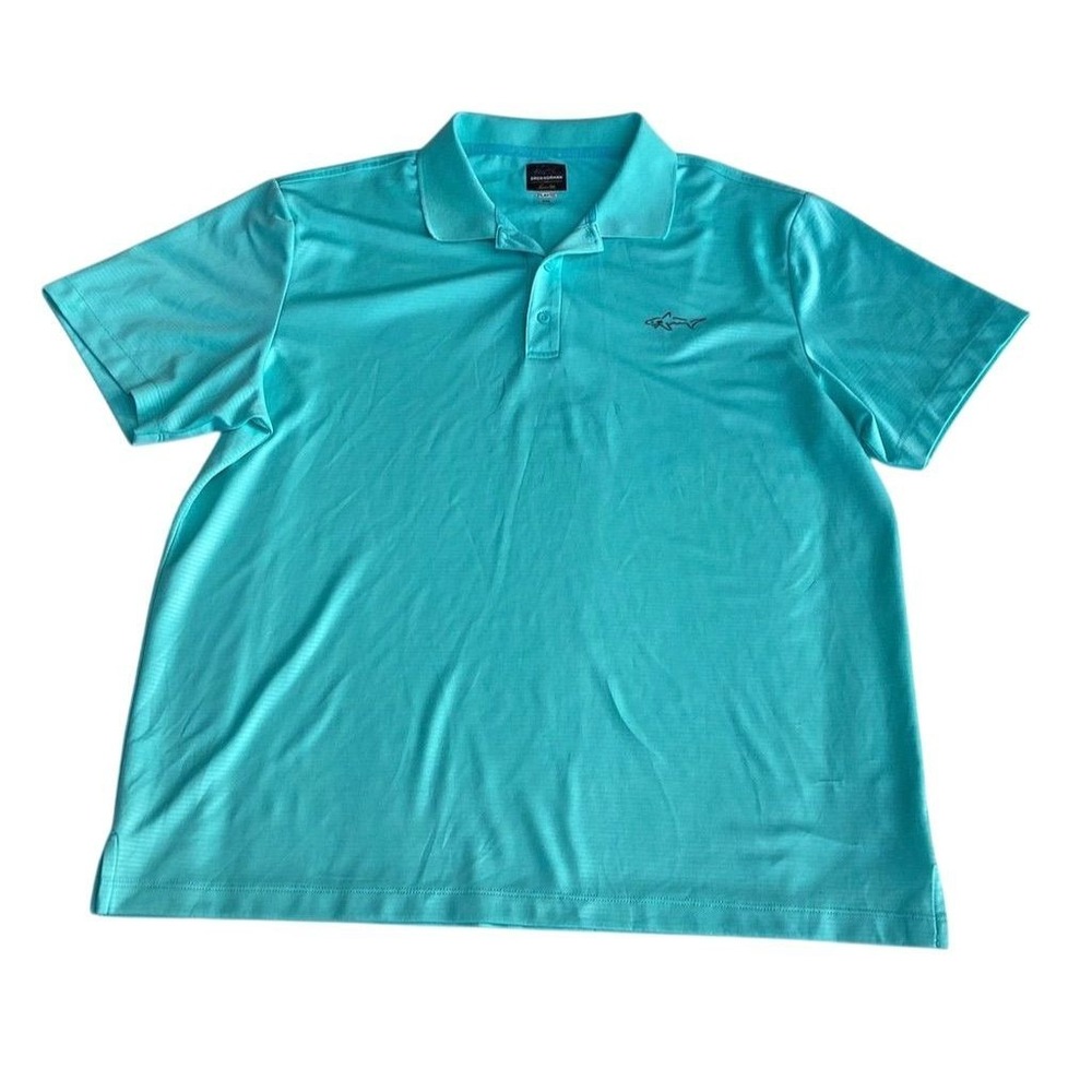 Greg Norman Men's 2XL Aqua Green Polo Shirt Golf Casual Short Sleeve